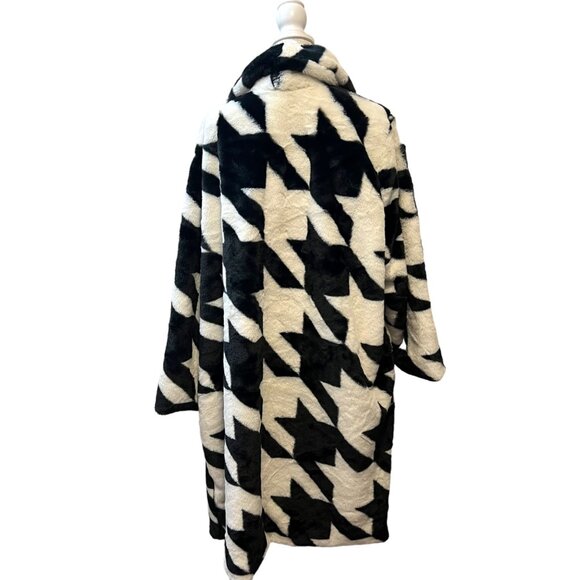 Sergio Hudson X Target Luxury Faux Fur Houndstooth‎ Plush Swing Coat Size 4X - Picture 7 of 12